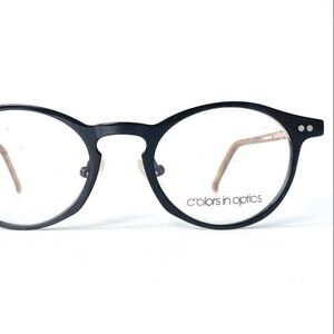 Vintage 45-19-145 Colors in Optics FRANKLIN Black C954 Sanford Hutton Eyeglasses